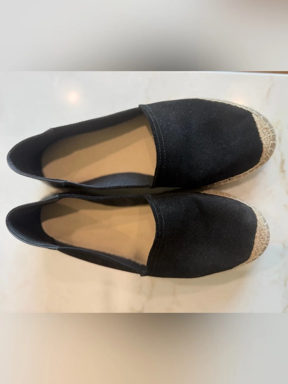 Geox Black Espadrille Slip-On Flats
